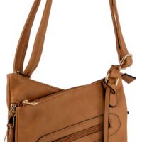 Bulldog BDP032 Cross Body Purse w/Holster Tan Leather for Small Autos & Revolvers Ambidextrous Hand