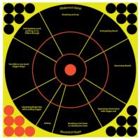 Birchwood Casey 34032 Shoot-N-C Reactive Target Self-Adhesive Paper Black/Yellow/Red 12" Circle 5 Pack