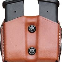 DESANTIS DOUBLE MAG POUCH OWB - LTHR FITS GLOCK 17/19/23/22 TN