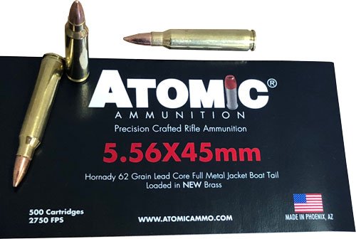 ATOMIC 5.56X45 62GR FMJ - 500RD BULK