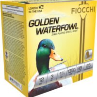 FIOCCHI GOLDEN WATERFOWL 12GA - 3" 1-1/4OZ #BB 25RD 10BX/CS