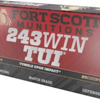FORT SCOTT 243 WIN 80GR TUI - SOLID COPPER 20RD 10BX/CS