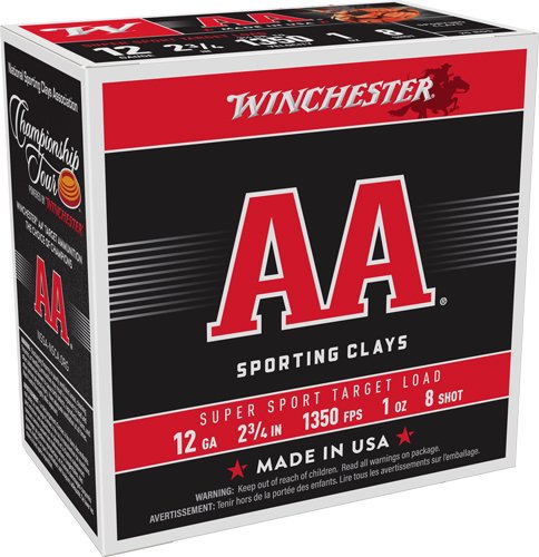 WINCHESTER AA 12GA 2.75" 1OZ - #8 1350FPS 250RD CASE LOT