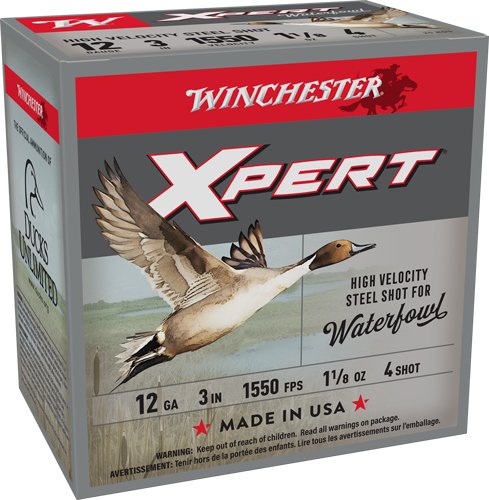 WINCHESTER XPERT STEEL 12GA 3" - 1-1/8OZ #4 1550FPS 25RD 10BX/C