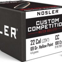 NOSLER BULLETS 22 CAL .224 - 69GR HP-BT CUSTOM COMP. 100CT