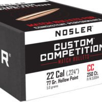 NOSLER BULLETS 22 CAL .224 - 77GR HP-BT CUSTOM COMP. 250CT