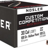 NOSLER BULLETS 30 CAL .308 - 168GR HP-BT CUSTOM COMP. 100CT