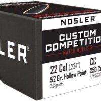 NOSLER BULLETS 22 CAL .224 - 52GR HP-BT CUSTOM COMP. 250CT