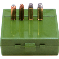 MTM AMMO BOX 50AE/50SW MAG - 64-ROUNDS FLIP TOP STYLE GREEN