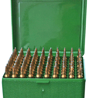 MTM AMMO BOX MEDIUM RIFLE - 100-ROUNDS FLIP TOP STYLE GRN