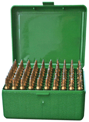 MTM AMMO BOX MEDIUM RIFLE - 100-ROUNDS FLIP TOP STYLE GRN