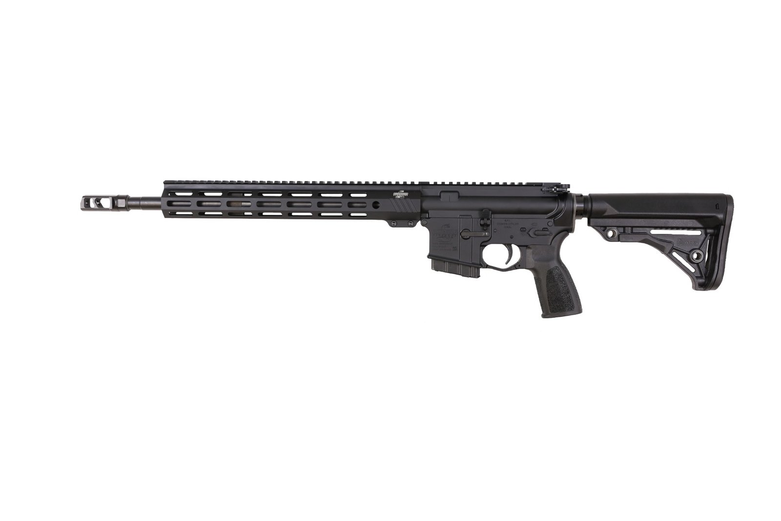 Bushmaster Bravo Zulu-CA AR15 Rifle - Black | 5.56NATO | 16" Barrel | 14" BFI Free Float M-LOK Rail | THRIL Buttstock, Pistol Grip & Mag | Snake Charmer Muzzle Brake | DM2S 2 Stage Trigger | Fixed 10rd Mag | CA Compliant
