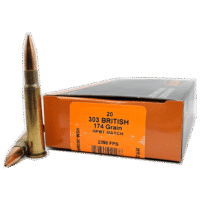 HSM AMMUNITION 303 BRITISH 174GR HPBT MATCH 20RD BOX 20 BOXES PER CASE