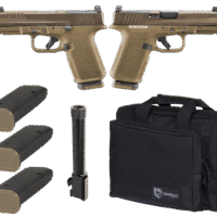 RUGER RXM TACTICAL BUNDLE 9MM PISTOL 4" THREADED, 2 TONE FDE O.R. RANGE BAG, 2-15RD MAGS
