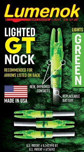 LUMENOK LIGHTED NOCK - GT-SERIES GREEN 3PK - Image 2