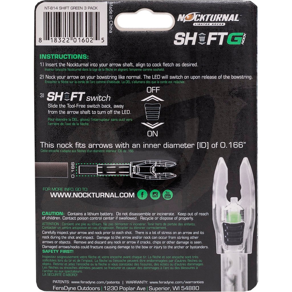 Nockturnal Lighted Nocks Green G 3 pk. - Image 2