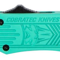 CobraTec Knives STFCTK1SDNS CTK-1  Small 2.75" OTF Drop Point Plain D2 Steel Blade/Tiffany Blue Aluminum Handle Features Glass Breaker Includes Pocket Clip
