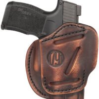 1791 Gunleather 3WH2VTGA 3-Way  IWB/OWB Size 02 Vintage Leather Belt Loop Fits Ruger LCP Fits S&W Bodyguard Fits Glock 42 Ambidextrous Hand