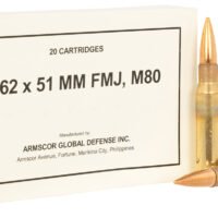 Armscor 50319 Rifle M80 7.62x51mmNATO 147gr Full Metal Jacket 20 Per Box/10 Case