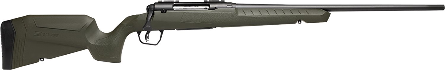 Savage Arms 32106 Axis 2 Compact 243 Rem 4+1 20" Matte Black Heavy Sporter Barrel, Matte Black Drilled & Tapped Carbon Steel Receiver, Fixed OD Green Synthetic Stock, Right Hand
