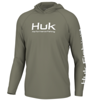 Huk Vented Pursuit Long Sleeve Hoodie Moss S