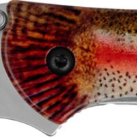 Kershaw 1660TROUT Leek Trout EDC 3" Folding Drop Point Plain Bead Blasted 14C28N Steel Blade, Rainbow Trout w/UFI Coating Aluminum Handle