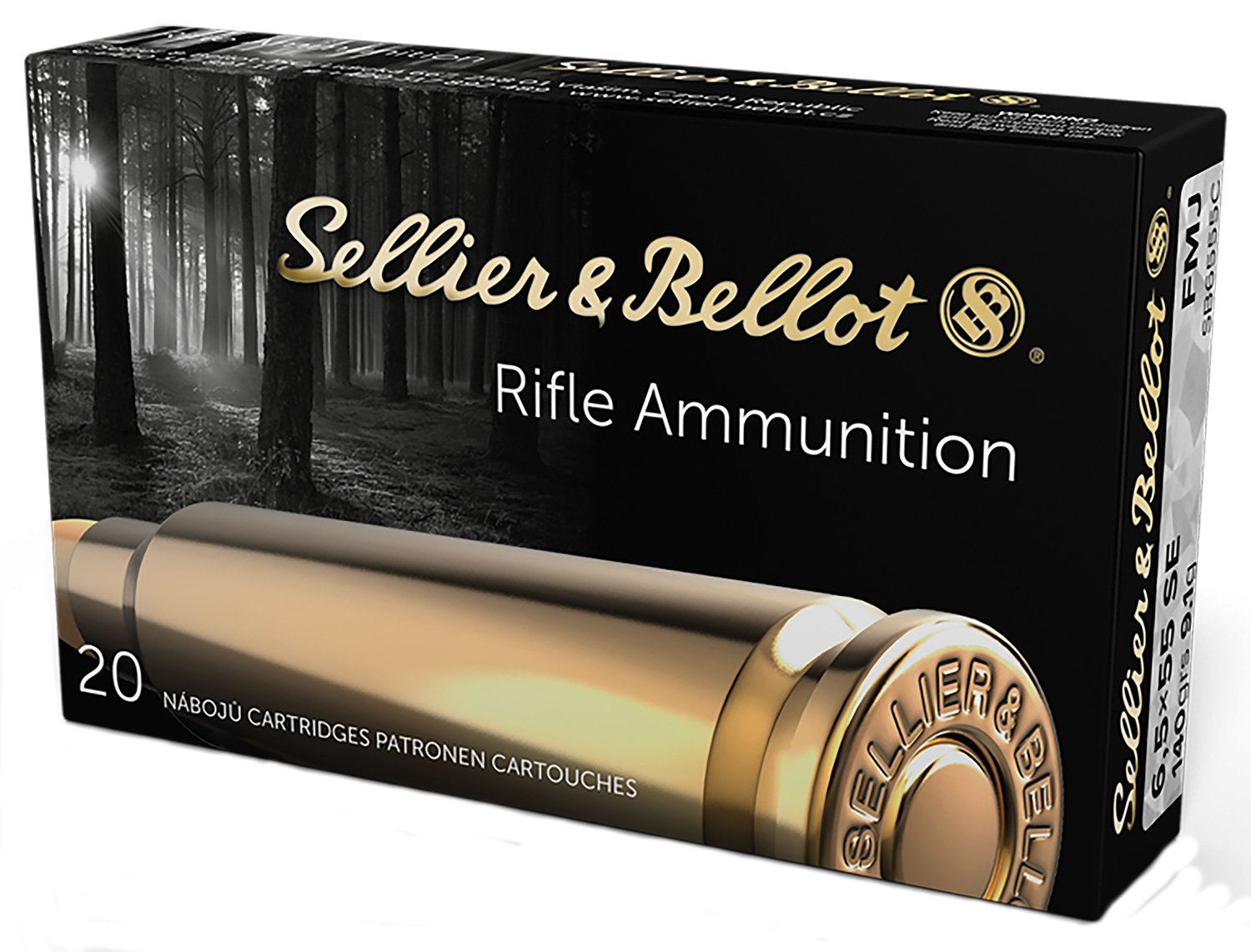 Sellier & Bellot SB6555C Rifle 6.5x55Swedish 140gr Full Metal Jacket Boat Tail 20 Per Box/20 Case