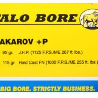Buffalo Bore Ammunition 34A20 Personal Defense Strictly Business 9x18Makarov +P 95gr Jacket Hollow Point 20 Per Box/12 Case