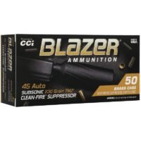 CCI Blazer Brass Clean-Fire Suppressor handgun Ammunition .45 Auto 230gr TMJ 800 fps 50/ct