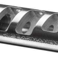 Rise Armament RA701223SLVR RA-701 Compensator Silver 416R Stainless Steel with 1/2"-28 tpi Threads & 2.50" OAL for 5.56x45mm NATO AR-Platform