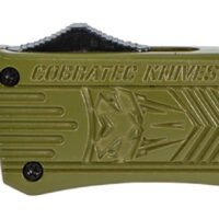 CobraTec Knives MODCTK1MTNS CTK-1  Medium 3" OTF Tanto Plain D2 Steel Blade/OD Green Aluminum Handle Features Glass Breaker Includes Pocket Clip