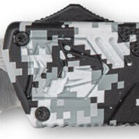 CobraTec Knives WDCCTLWDNS Lightweight 3.25" OTF Drop Point Plain D2 Steel Blade/Winter Digi Camo Aluminum Handle Includes Pocket Clip