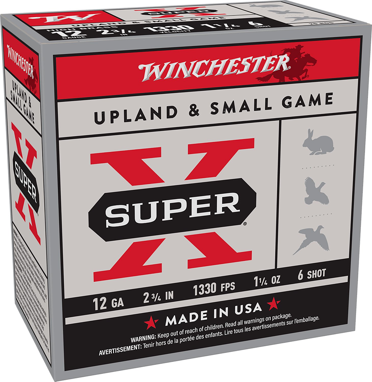 Winchester Ammo X126 Super X Game Load High Brass 12Gauge 2.75" 1 1/4oz 6Shot 25 Per Box/10 Case