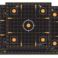 EZ-Aim 1531410 Splash Reactive  Self-Adhesive Paper Black/Orange 12"x12" Sight-In Grid 10 Pack
