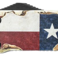 Templar Knife MZTX321 Premium Weighted Texan Slim 3.16" OTF Drop Point Plain Black Oxide Stonewashed D2 Steel Blade, 4.93" Red/White/Blue w/"The LONE STAR State" Aluminum Zinc Alloy Handle