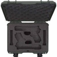 Nanuk 910GLOCK6 910 Glock Compatible 2 Up Pistol Case Olive Polymer w/ Latches Closed-Cell Foam Padding & Airline Approved 13.20" L x 9.20" W x 4.10" H Interior Dimensions