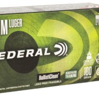 Federal BC9H1 BallistiClean Reduced Hazard Training 9mmLuger 100gr Lead Free Frangible 50 Per Box/20 Case