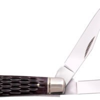 Cold Steel CSFLMTRPRJ Trapper Mini 2.60"/2.70" Folding Clip/Spey Plain 3Cr13MoV SS Blade/Brown Jigged w/Polished Bolsters Bone Handle