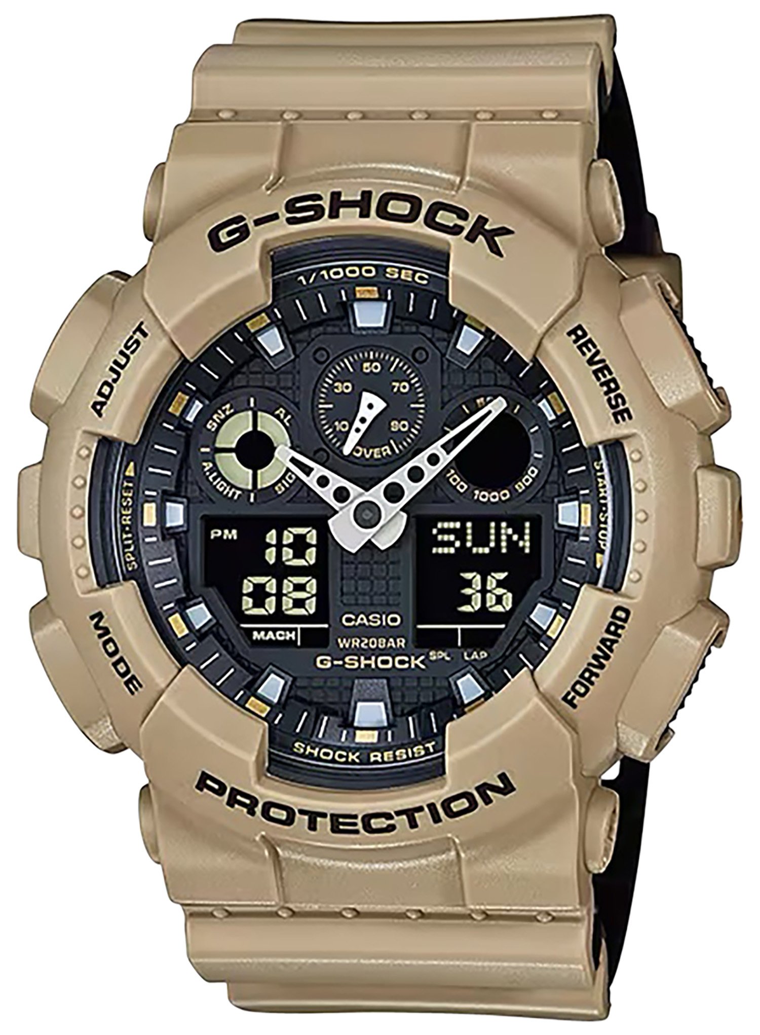 G-shock/vlc Distribution GA100L8A G-Shock Tactical Brown Stainless Steel Bezel 145-215mm