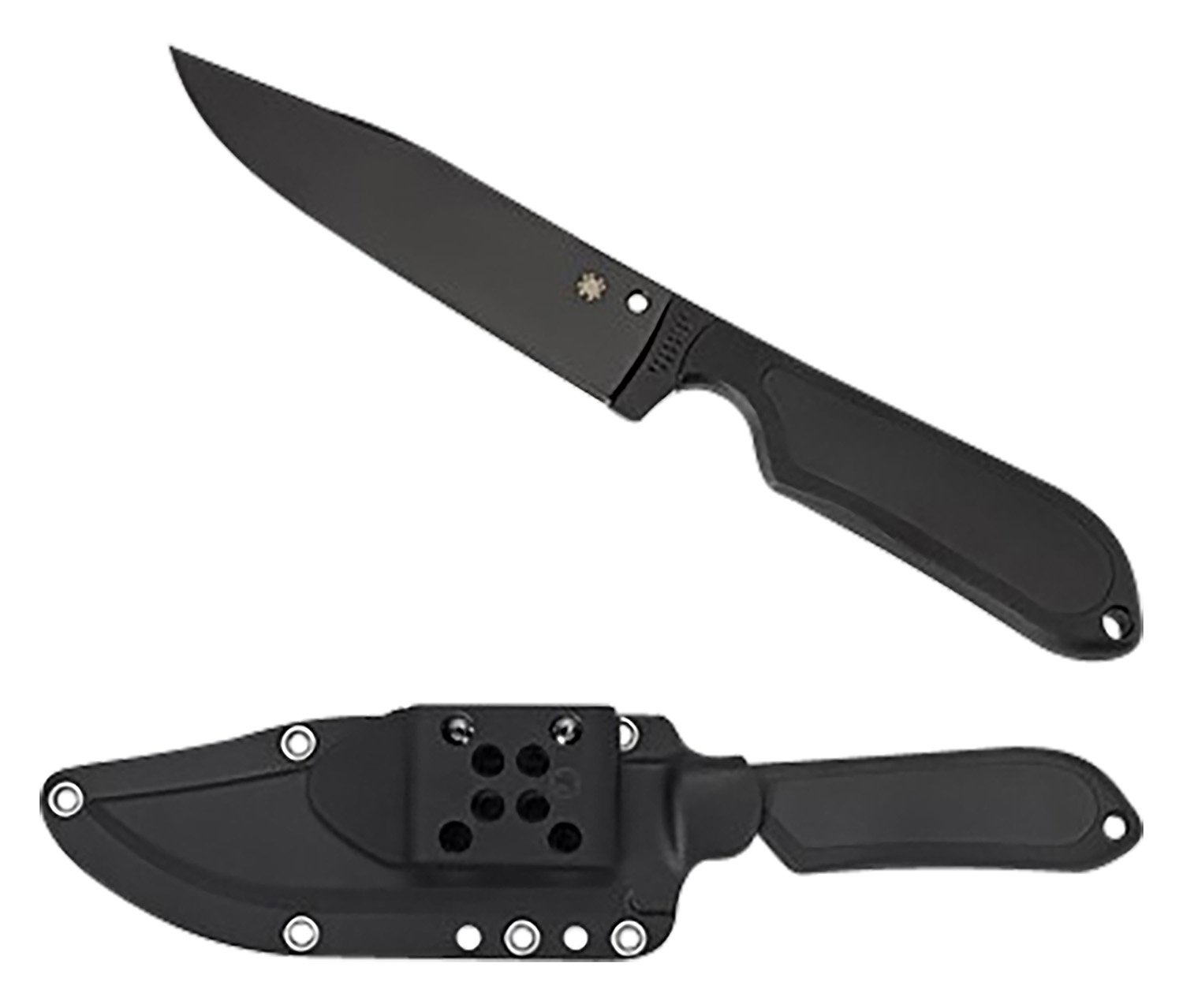 Spyderco FB04PBB Street Bowie 5.05" Fixed Clip Point Plain Black DLC VG-10 SS Blade/Black Textured FRN Handle Includes Sheath w/G-Clip