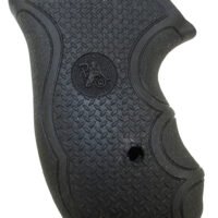 Pachmayr 02483 Diamond Pro Grip Diamond Checkering Black Rubber with Finger Grooves for Ruger SP101