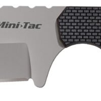 Cold Steel CS49HCFZ Mini Tac Bowie 3.63" Fixed Clip Point Plain Stonewashed 8Cr13MoV SS Blade, 3.25" Griv-Ex Handle