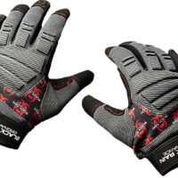 Black Rain Ordnance TACTGLOVEGRY/BLK/RDL Tactical Gloves  Black/Gray/Red Large Velcro