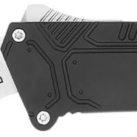 CobraTec Knives BLKSFDNS Special Forces 3.25" OTF Drop Point Plain Satin D2 Steel Blade, 4.75" Black Textured Anodized Aluminum Handle