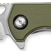 CobraTec Knives CTCLNHRBLK Wolverine  3.12" OTF Drop Point Plain Satin TiCN D2 Steel Blade, 4.25" Green Textured G10 Handle