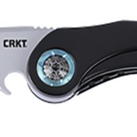 CRKT 5702 Nucleus  3.19" Folding Plain Bead Blasted 12C27 Sandvik Blade, Black/Red G10/SS Handle
