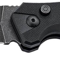 Boker 01BO796 Intention II  3.35" Folding Dagger Plain D2 Steel Blade Black G10 Handle