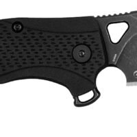 Kershaw 1423 Dawnstar Tactical 3.50" Folding Hawkbill Plain Blackwash 8Cr13MoV SS Blade, Black Textured Glass Filled Nylon Handle