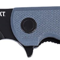 CRKT 3801KN LCK +  3.38" Folding Plain Black Oxide 14C28N Steel Blade, Gray Textured G10 Handle