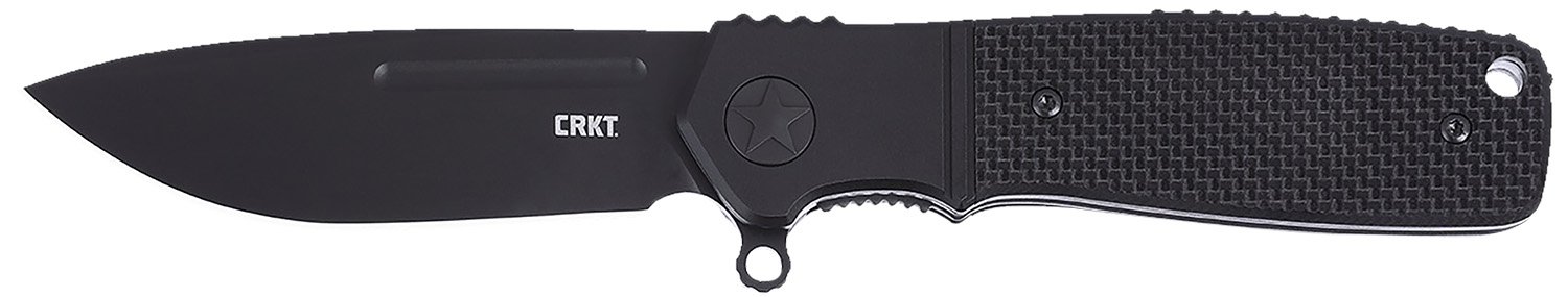 CRKT K245KKP Homefront EDC Compact 2.91" Folding Aluminum/G10 Plain Black DLC S35VN SS Blade, Black G10 Handle